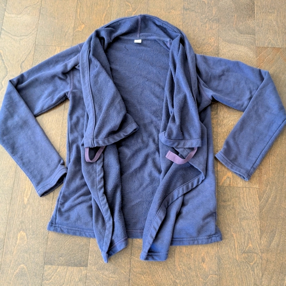 Open front Cardigan with pockets and drawstring